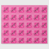 第13誕生日ピンク名前をカスタムするタイポグラフィ ラッピングペーパー (フラット)