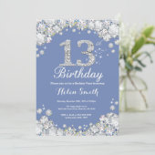 第13誕生日ブルーとシルバーダイヤモンド 招待状 (スタンド正面)