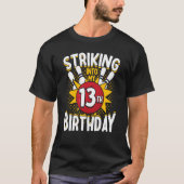 第13誕生日ボーリングテーマの誕生日化 Tシャツ (正面)