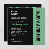 第13誕生日ミモダンントおよびブラックW745 招待状 (正面/裏面)