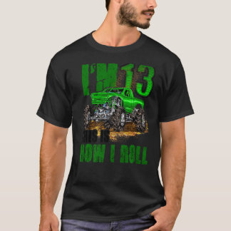 第13誕生日モンスタートラック少年少女13アイ Tシャツ