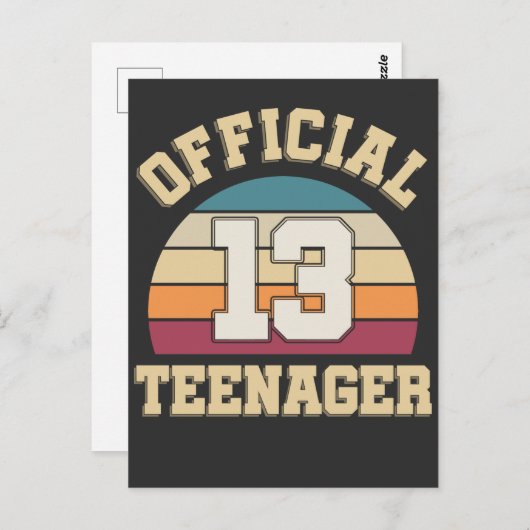 第13誕生日レトロ公式10代の若者 ポストカード (正面/裏面)