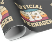 第13誕生日レトロ公式10代の若者 ラッピングペーパー (ロールコーナー)