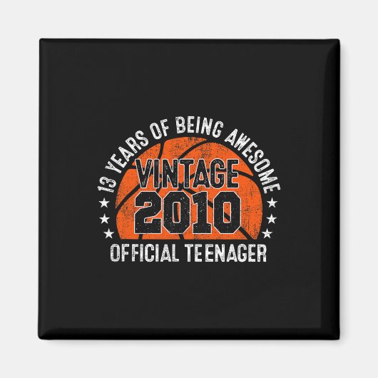 第13誕生日ヴィンテージ2010公式10代の若者13 Y マグネット (正面)