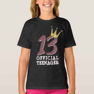 第13誕生日公式10代の若者ガー10代のルクラウン Tシャツ