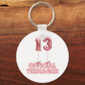 第13誕生日公式10代の若者ホイルバルーン キーホルダー (正面)