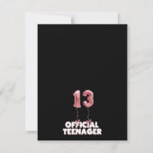 第13誕生日公式10代の若者箔吹き   ノートカード (裏面)