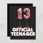 第13誕生日公式10代の若者箔吹き   ノートカード (正面/裏面)