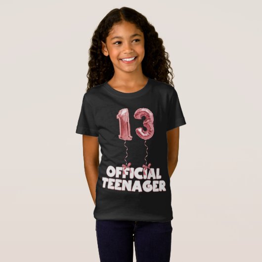 第13誕生日公式10代の若者箔吹き  Tシャツ (正面フル)