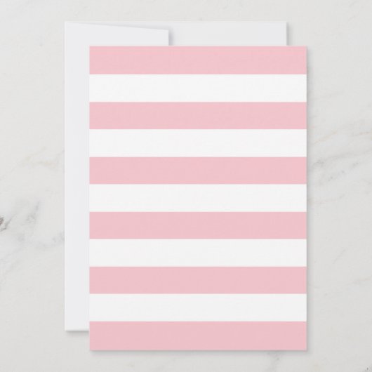 第13誕生日招待状ピンクと白ストライプの 招待状 (裏面)