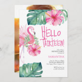 第13誕生日招待状熱帯水彩 招待状 (正面/裏面)