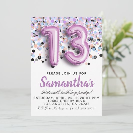 第13誕生日招待状 招待状 (スタンド正面)