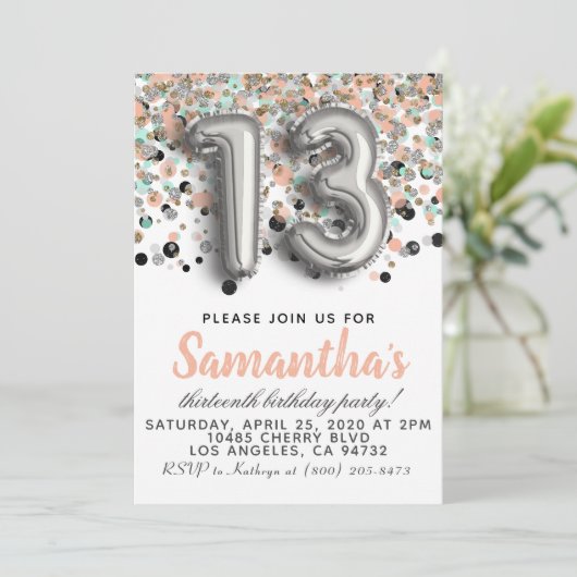 第13誕生日招待状 招待状 (スタンド正面)