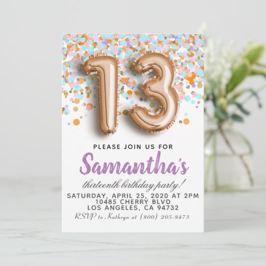 第13誕生日招待状 招待状 (スタンド正面)