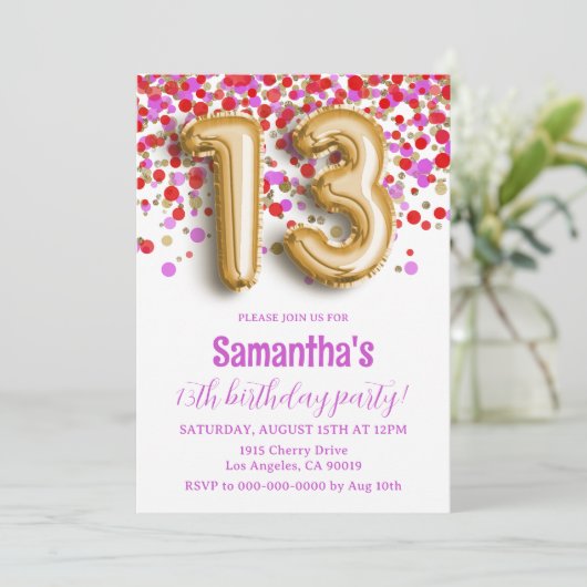第13誕生日招待状 招待状 (スタンド正面)