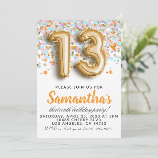第13誕生日招待状 招待状 (スタンド正面)