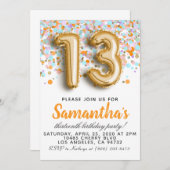 第13誕生日招待状 招待状 (正面/裏面)