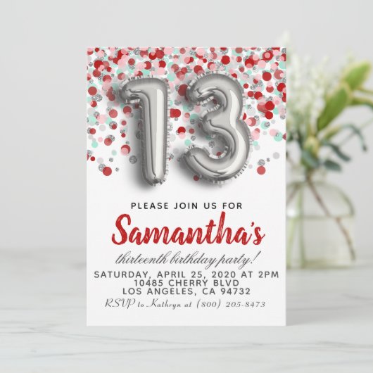 第13誕生日招待状 招待状 (スタンド正面)