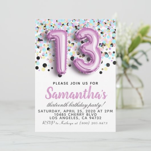 第13誕生日招待状 招待状 (スタンド正面)