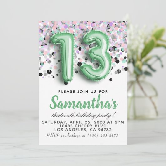 第13誕生日招待状 招待状 (スタンド正面)