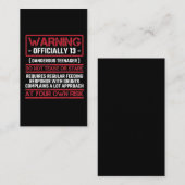 第13誕生日正式10代の若者13歳の子ども 名刺 (正面/裏面)