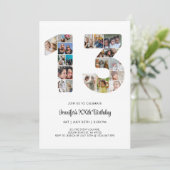 第13誕生日第13カスタム号写真コラージュ 招待状 (スタンド正面)