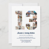 第13誕生日第13カスタム号写真コラージュ 招待状 (正面)