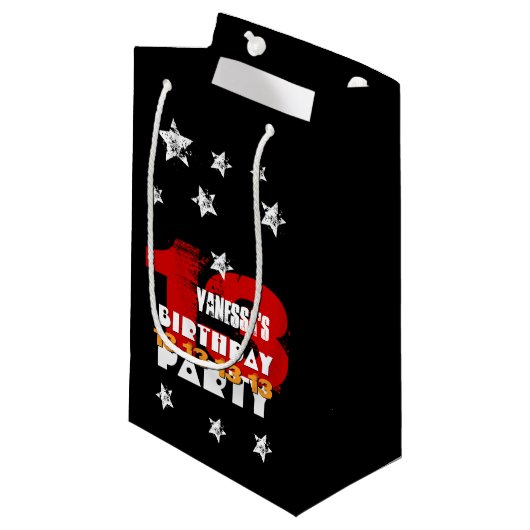 第13誕生日黒赤白星K02Z スモールペーパーバッグ (正面アングル)