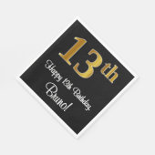 第13誕生日~ラグジュアリーエレガントなフェイク金ゴールドルック# スタンダードランチョンナプキン (角)