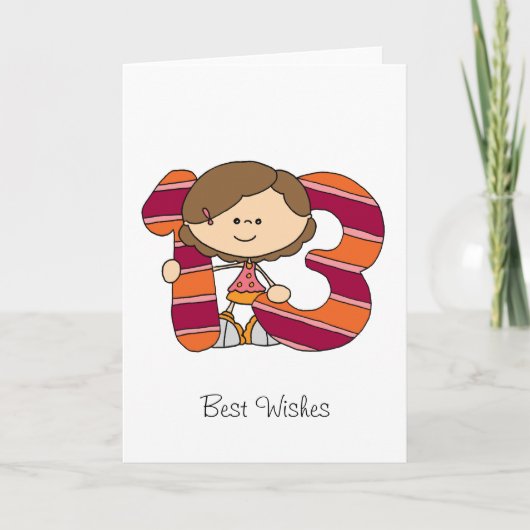 第13誕生日-挨拶状-女の子 カード (正面)