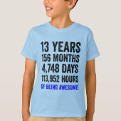 第13誕生日//男の子のおもしろい誕生日カウントダウン Tシャツ (正面)