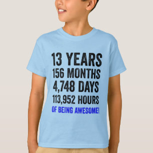 第13誕生日//男の子のおもしろい誕生日カウントダウン Tシャツ