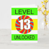 第13誕生日Computer Gamer カード (黄色い花)