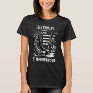 第13騎兵連隊第1装甲師団軍部 Tシャツ