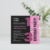 第1310代の誕生日モダンピンクブラックスターズG400 招待状 (スタンド正面)