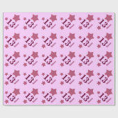 第13 10代のな誕生日は名前をカスタムするV19のピンクを主演します ラッピングペーパー (フラット)