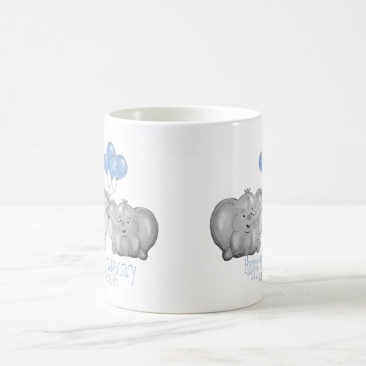 第14アイボリー結婚記念象贈与 コーヒーマグカップ (中央)