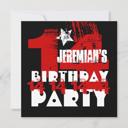 第14回グランジ誕生日パーティーREDとBLACK Z14A1 招待状 (正面)