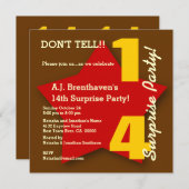 第14回サプライズ·バースデー·パーティーブラウン·レッド·スターS06 招待状 (正面/裏面)