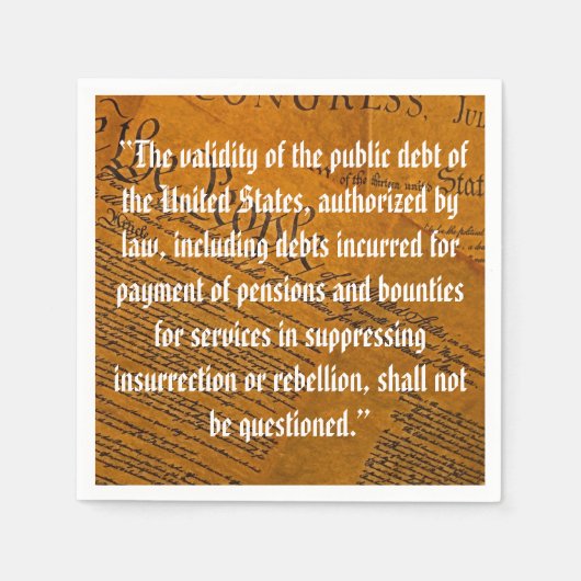 第14回修正公的債務 スタンダードカクテルナプキン (正面)