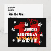 第14回誕グランジ生日パーティーRED金ゴールドBLACK A04 案内ポストカード (正面/裏面)