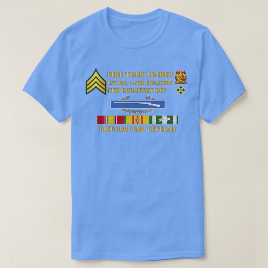 第14期Inf第4期ID火災チームLdr Sgt Vietnam V Tシャツ (デザイン正面)