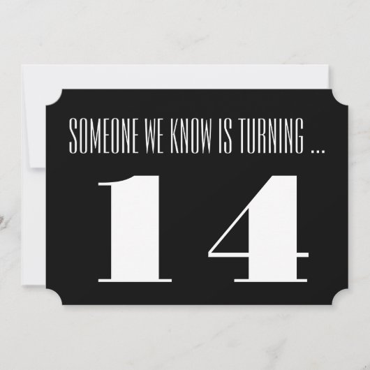 第14白黒誕生会の招待。 招待状 (正面)