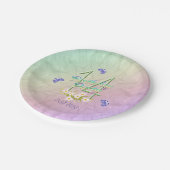 第14誕生会の蝶および野生の花 ペーパープレート (アングル)