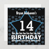 第14誕生日か年の黒のブルースターV14A 招待状 (正面/裏面)