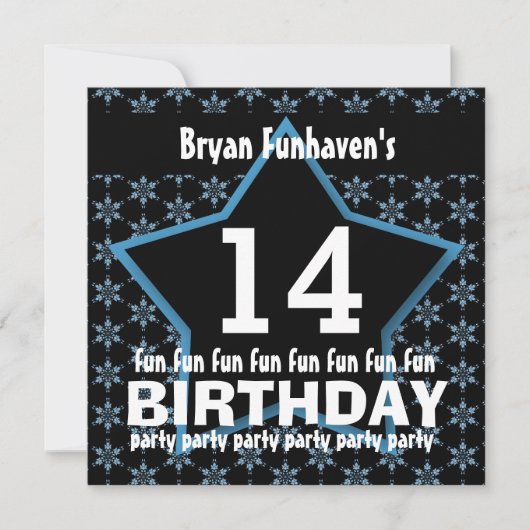 第14誕生日か年の黒のブルースターV14A 招待状 (正面)