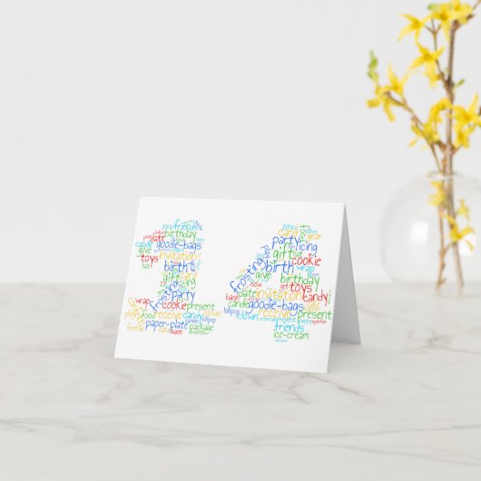 第14誕生日カードB カード (黄色い花)