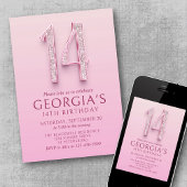 第14誕生日ピンクダイヤモンド 招待状