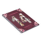 第14誕生日フォトコラージピンクフラワーゲストブック ノートブック (右側)