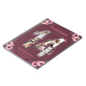 第14誕生日フォトコラージピンクフラワーゲストブック ノートブック (左側)